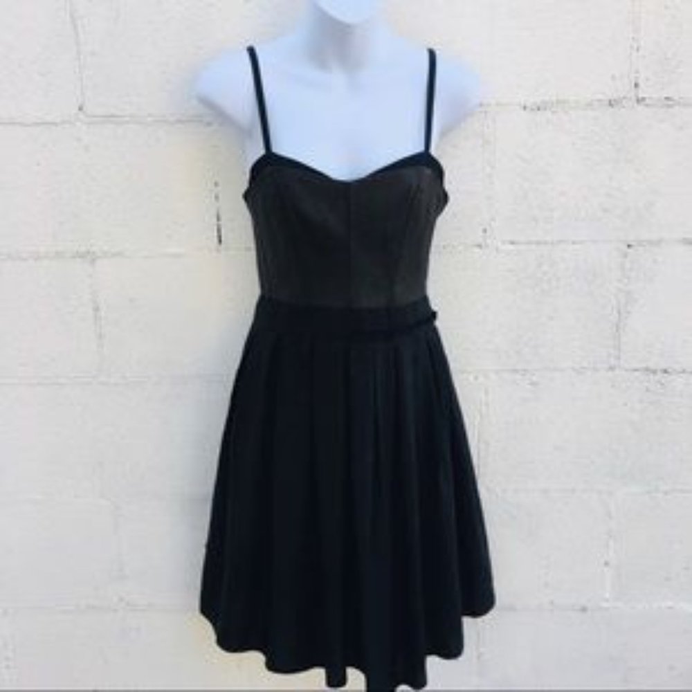 Rag & Bone Leather Bustier and Silk Pleated Dress